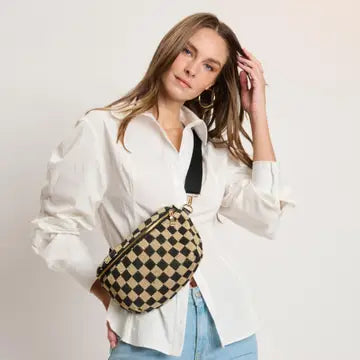 Gizelle Large Checker Belt Bag