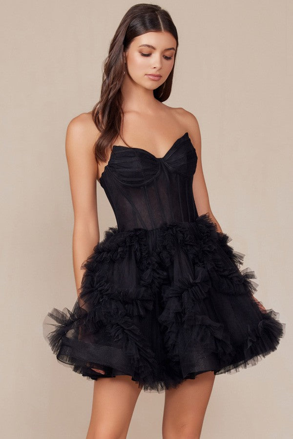 Julia Corset Ruffle Mini Dress