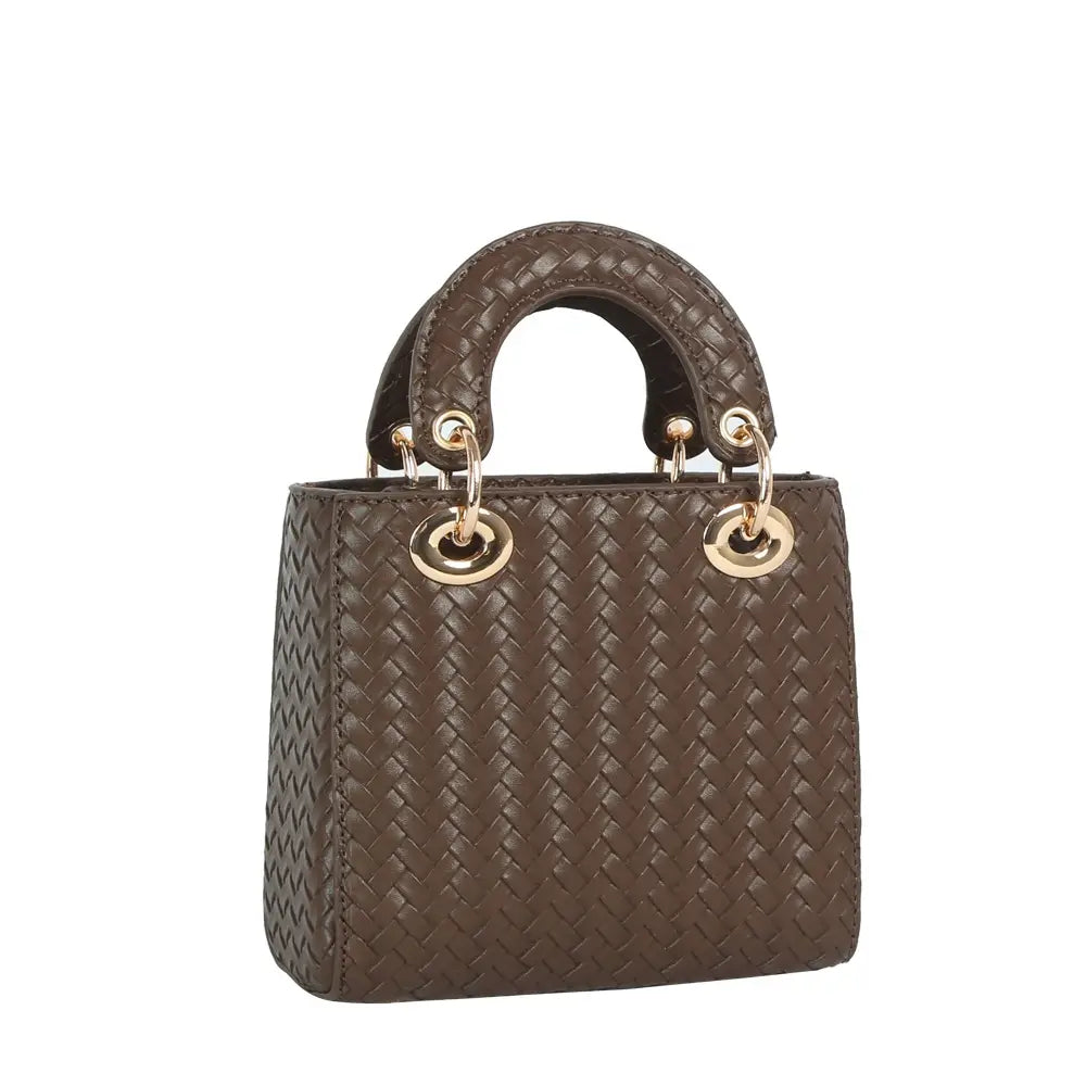 Woven Ring Mini Bag - Brown