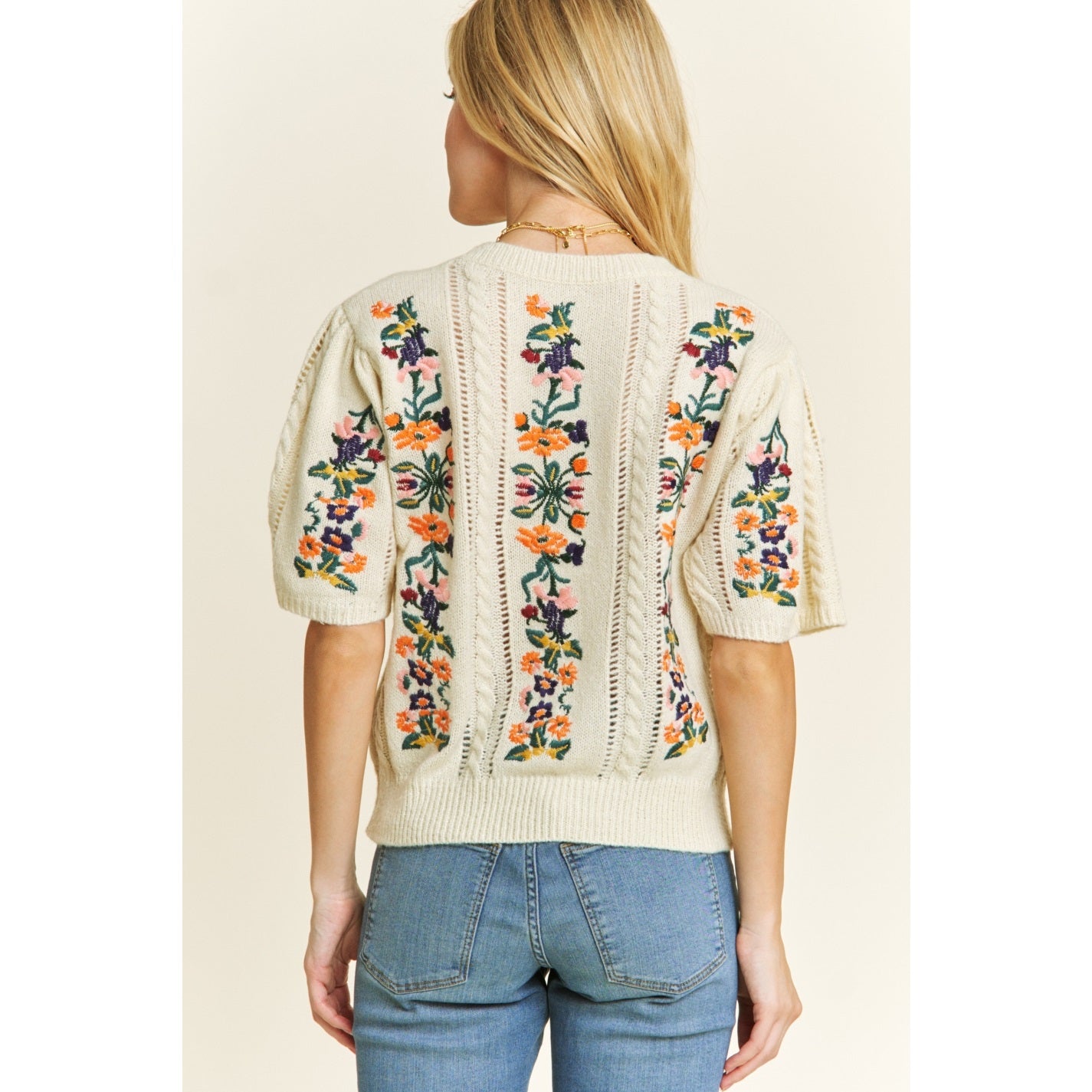 Floral Embroidered Sweater