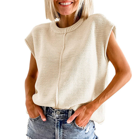 Casual Sleeveless Knitted Vest Top