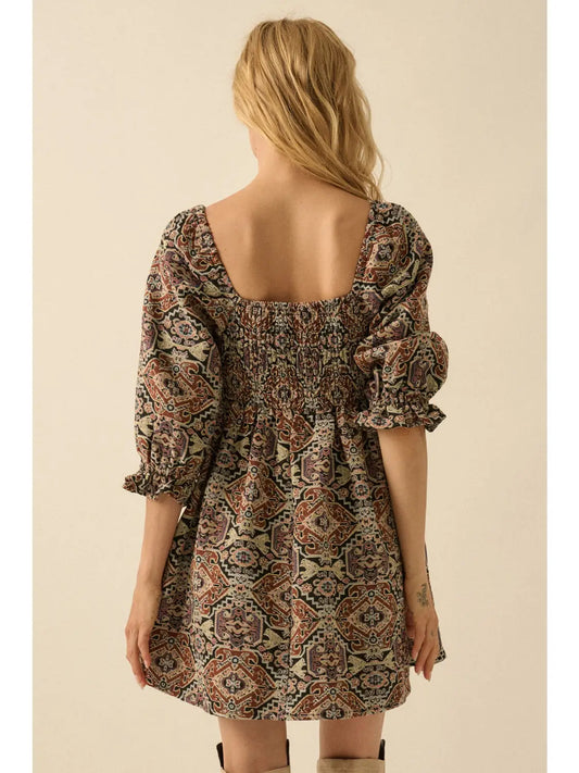 Mia Tapestry Babydoll Dress