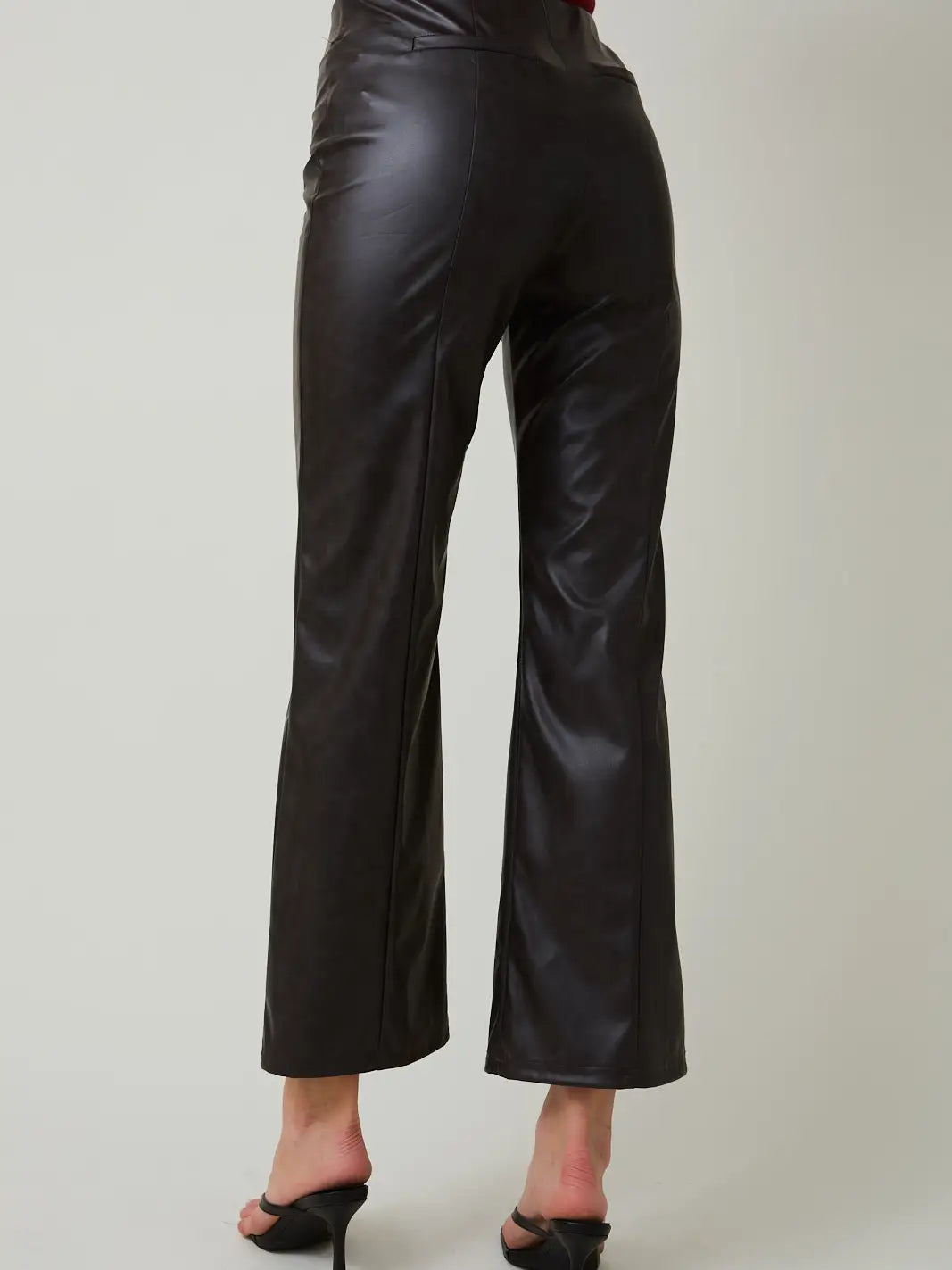 Faded Faux Leather Pants
