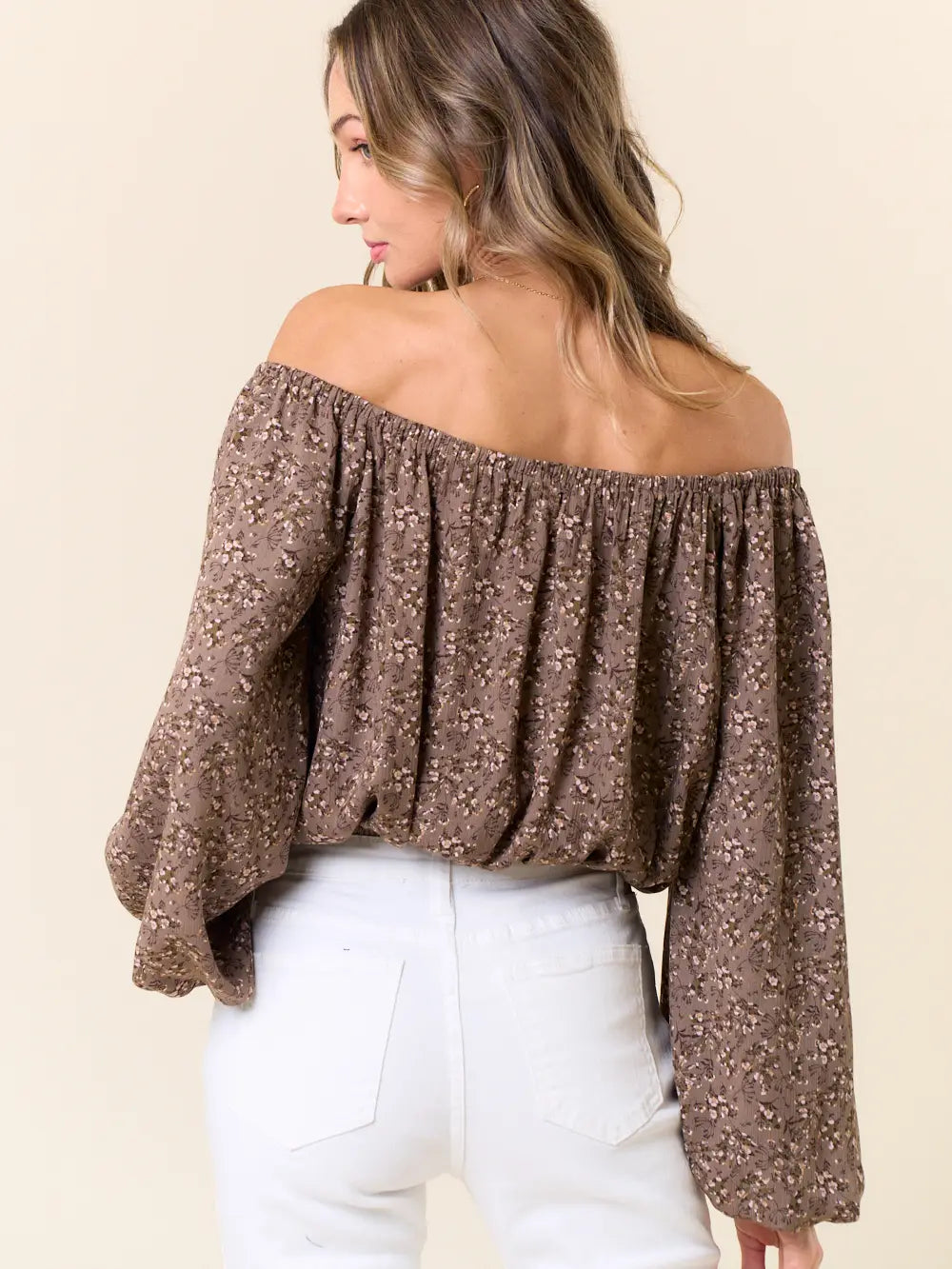 Mocha Off the Shoulder Top