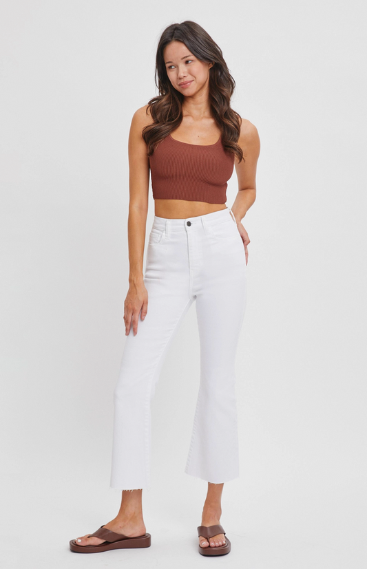 High Rise Cropped Flare Jeans