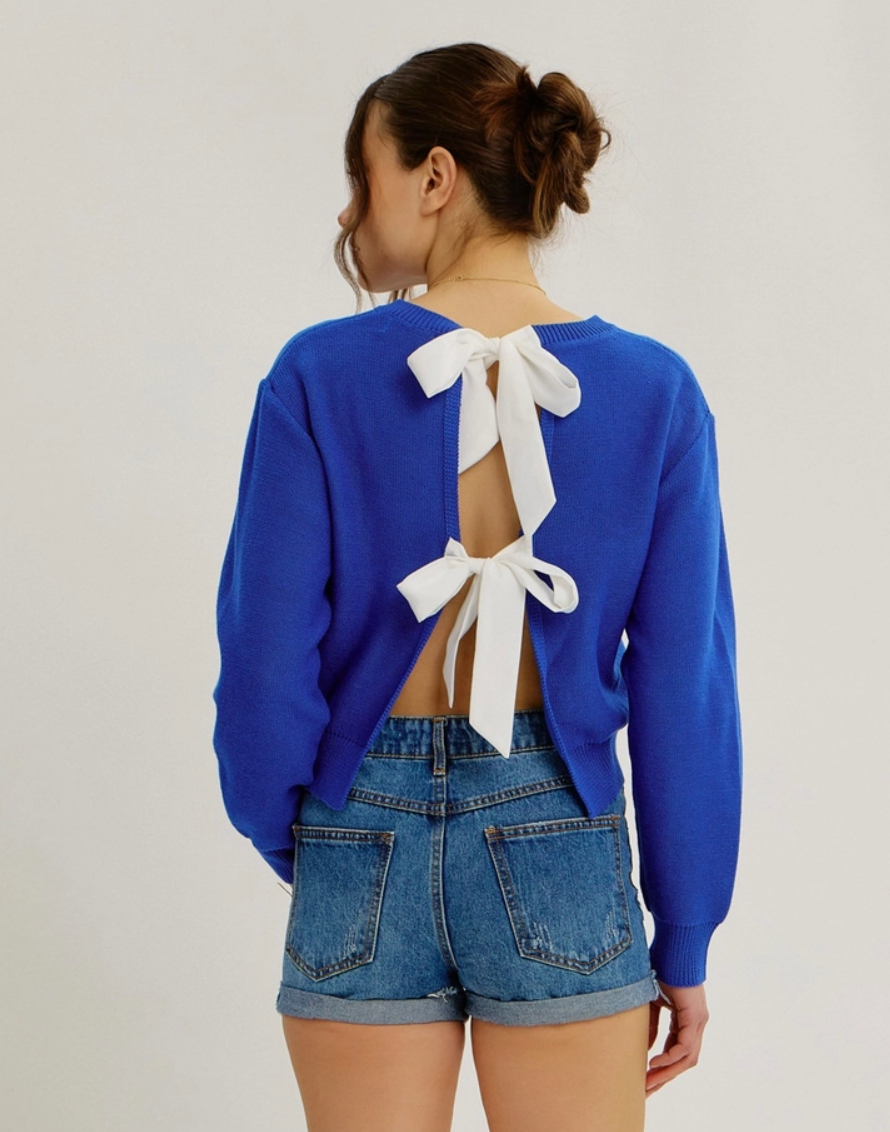 Casey Bow Back Sweater