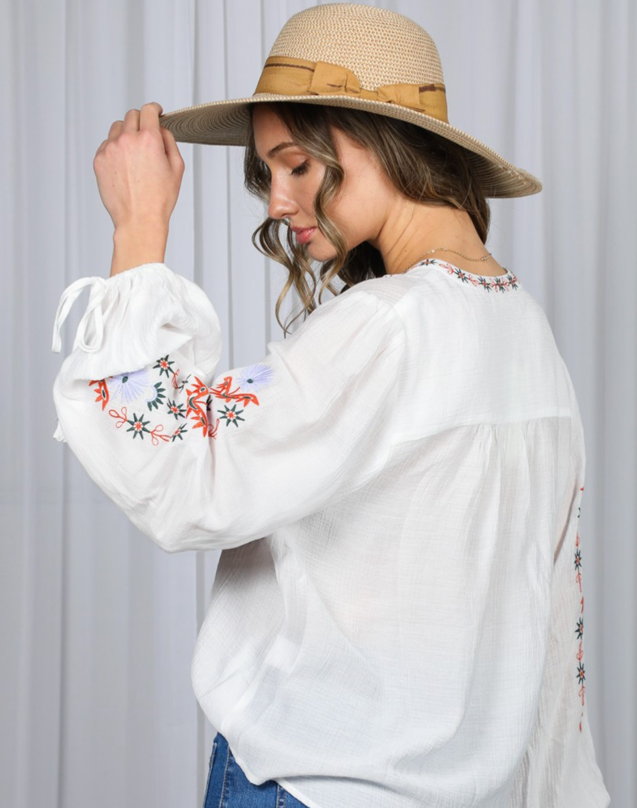 Collette Embroidered Bohemian Top