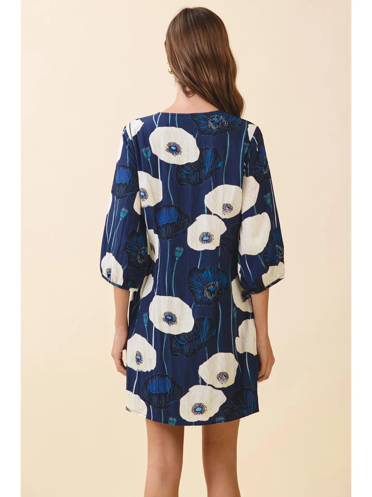 Hattie Bold Floral Print Button Down Dress