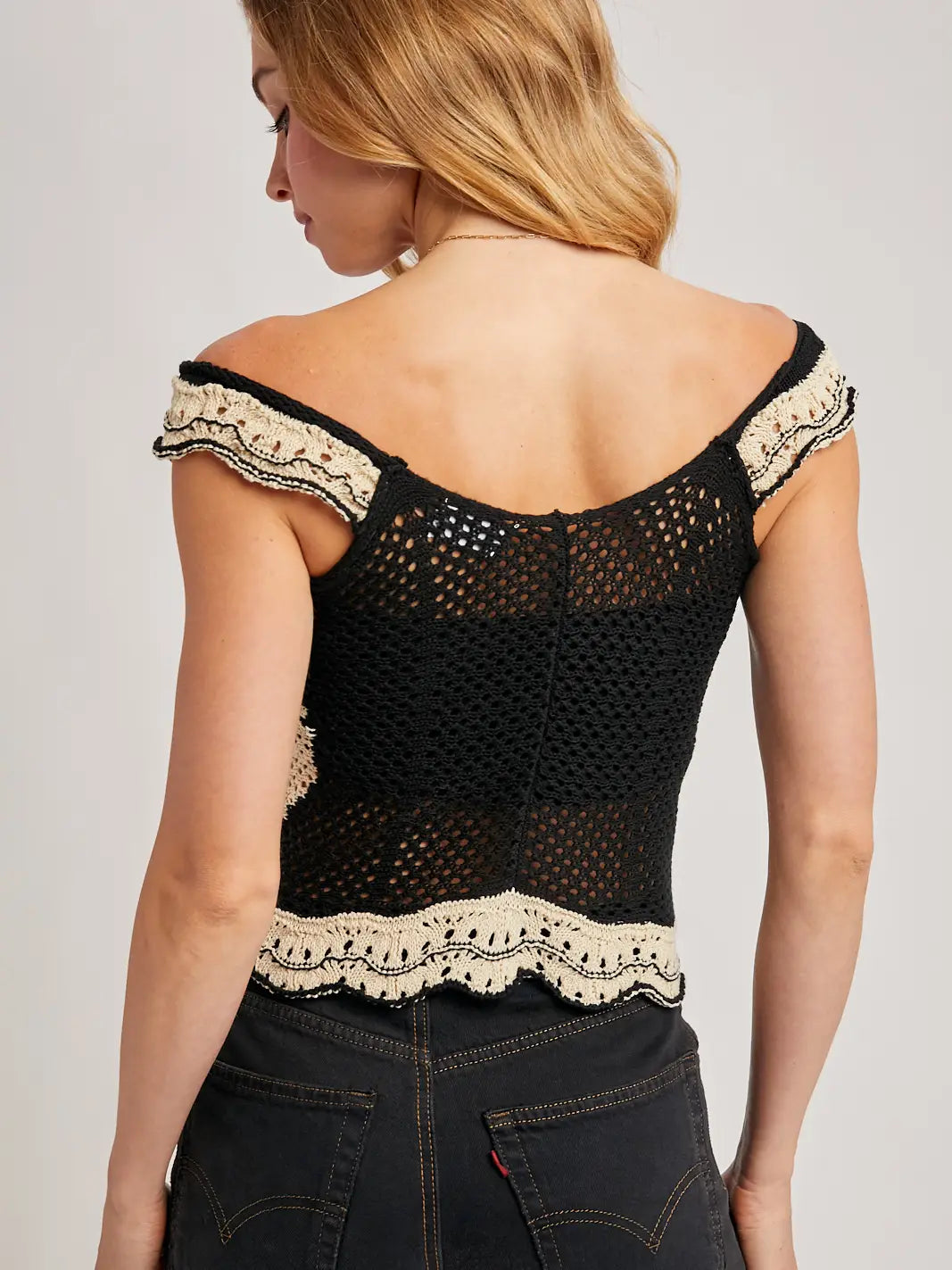 Celina Crochet Knit Top