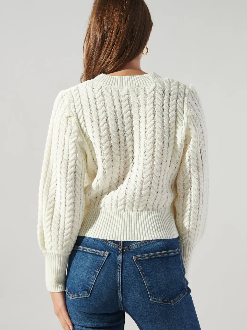 Ashtyn Cable Knit Sweater - Cream