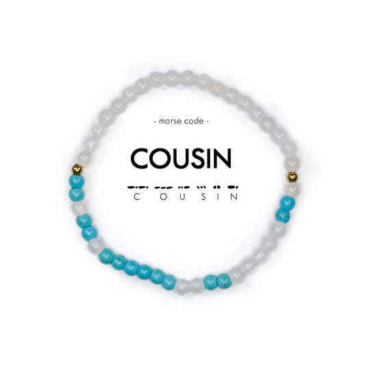 Morse Code Bracelet l COUSIN: Clear & Lilac