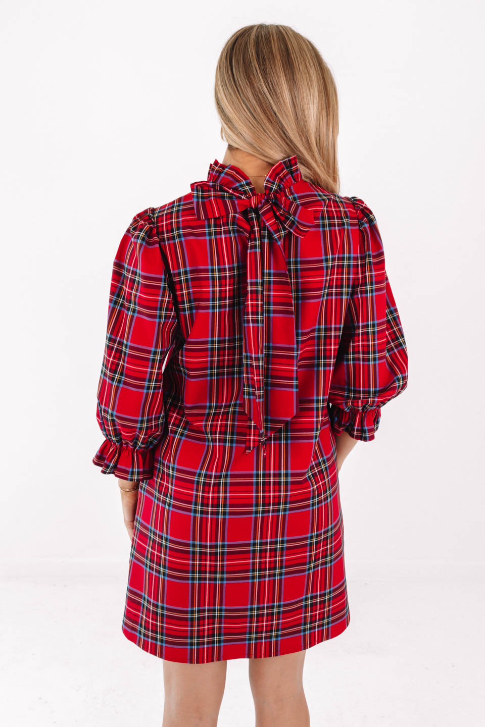 J. Marie Classic Plaid Bow Dress