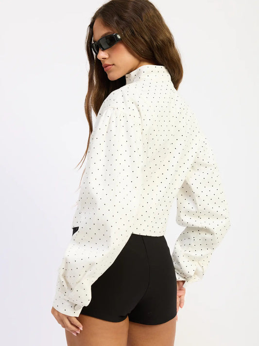 Kimberly Polka Dot Zip Up Jacket