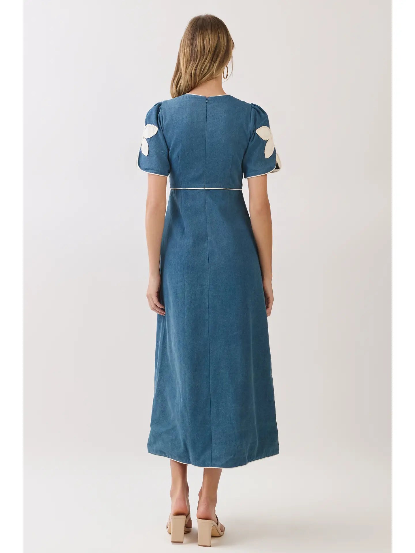 Evie Denim Petal Midi Dress