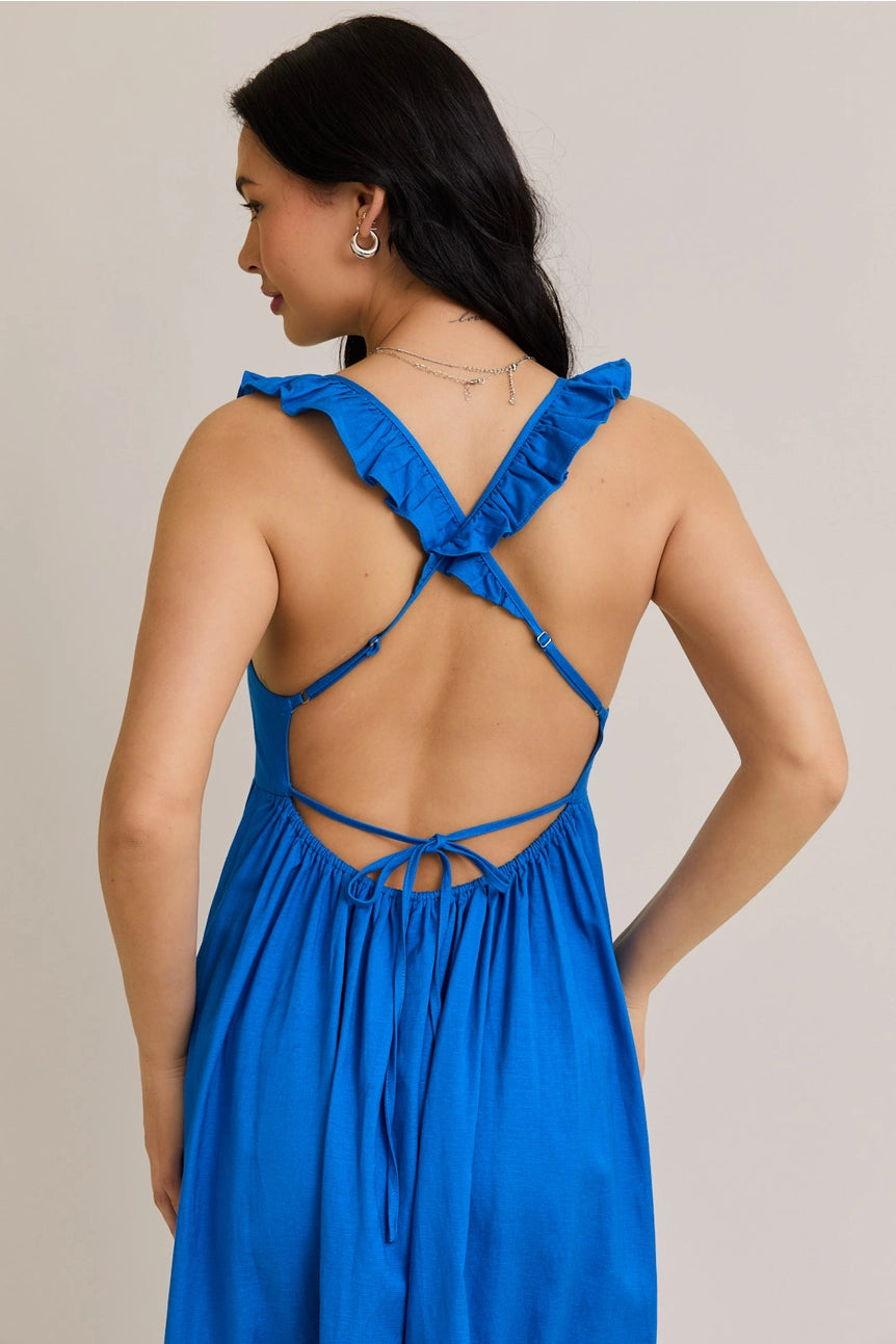 Casandra Ruffled Midi Dress