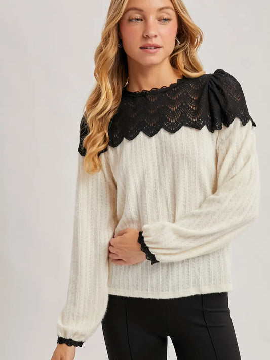 Kate Lace Trimmed Top