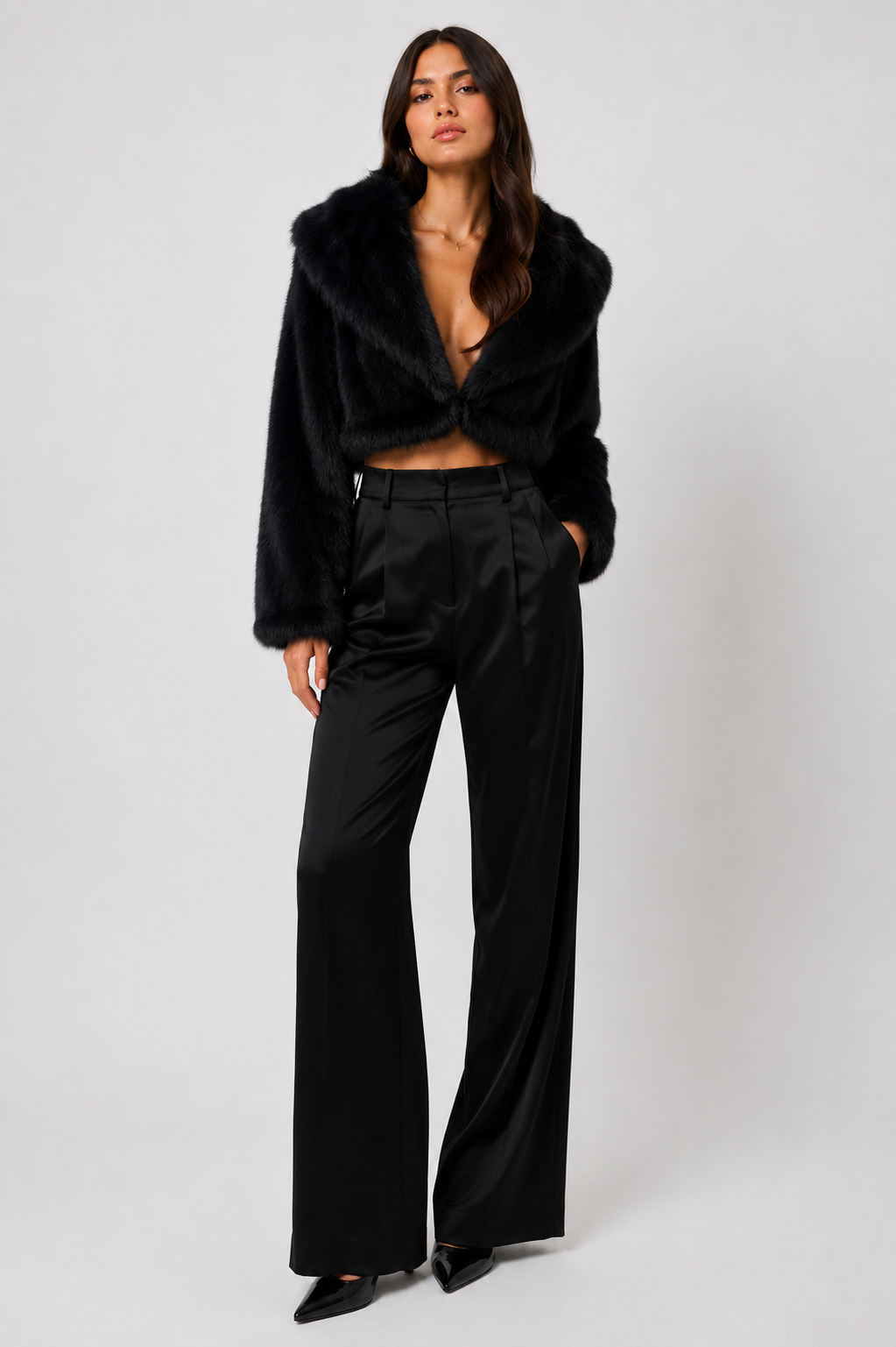 Bianca Fur Jacket - MIdnight