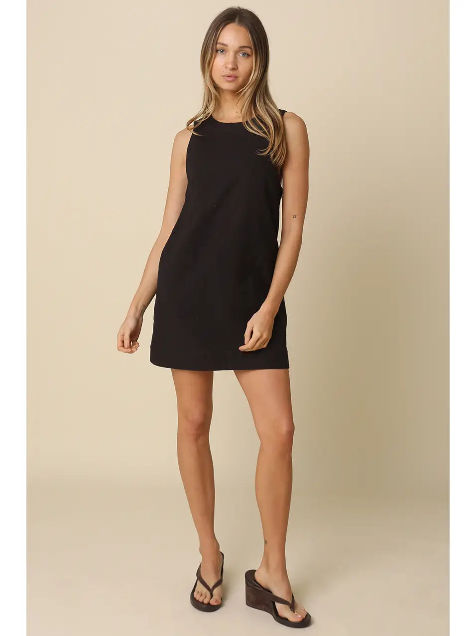 Eve Open-Back Mini Dress - Black