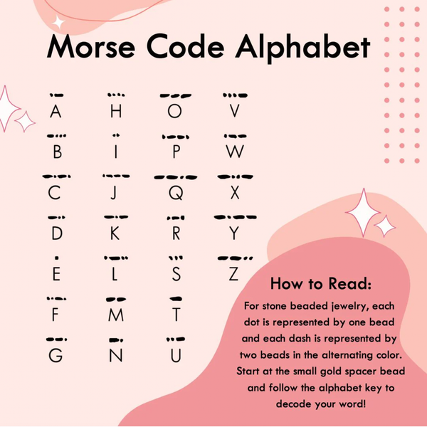 Morse Code Matching Set | MOTHER & MINI DAUGHTER: Rose Quartz & Howlite