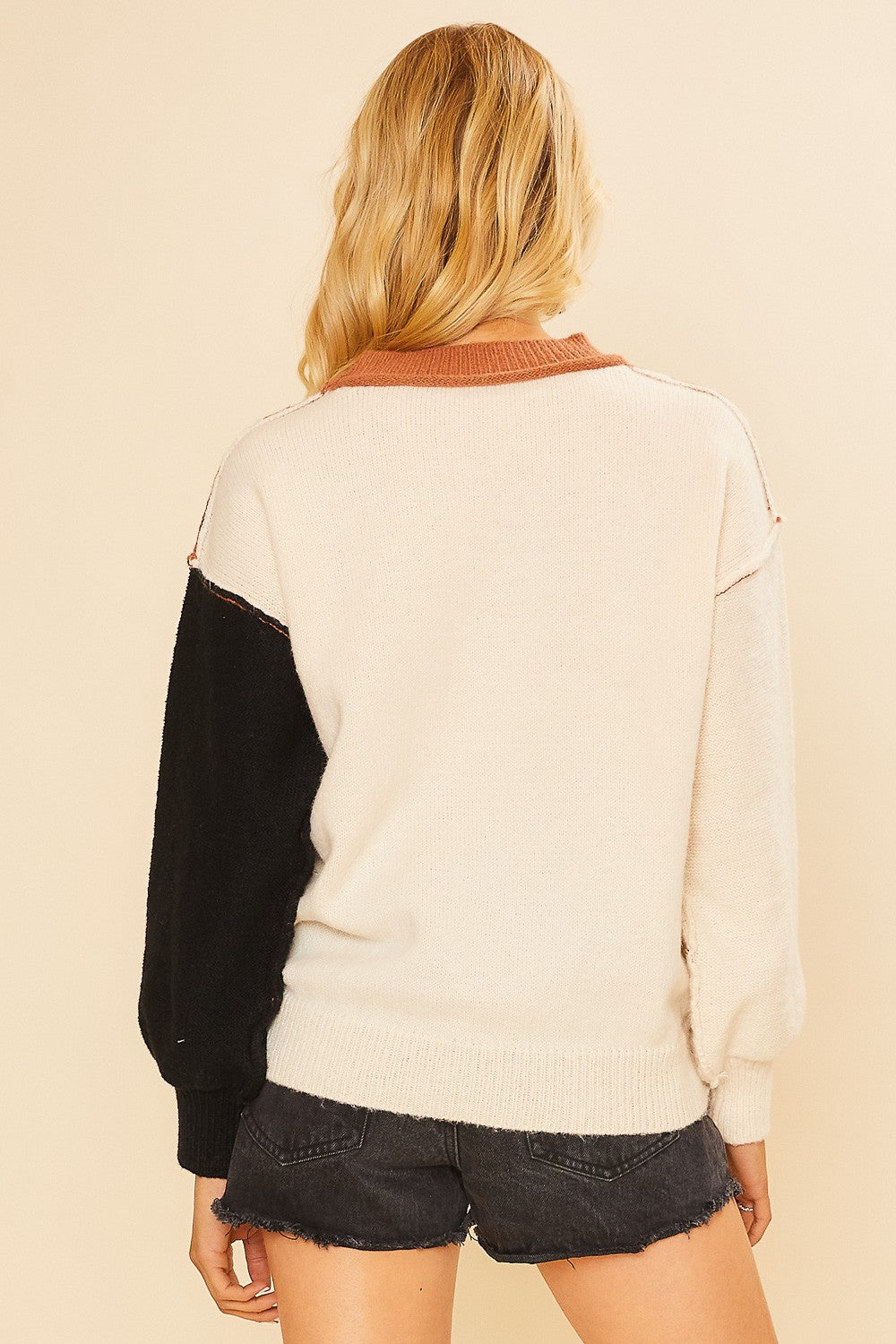 Amanda Cozy Color Block Sweater