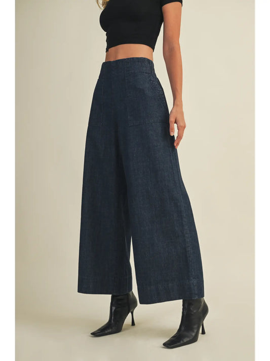 Colette High-Rise Wide-Leg Denim Pants