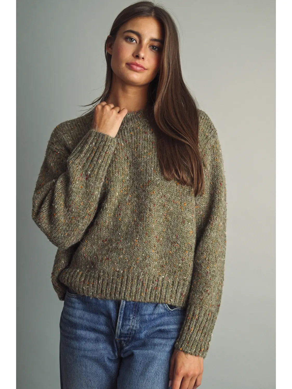 Milly Flecked Crewneck Sweater