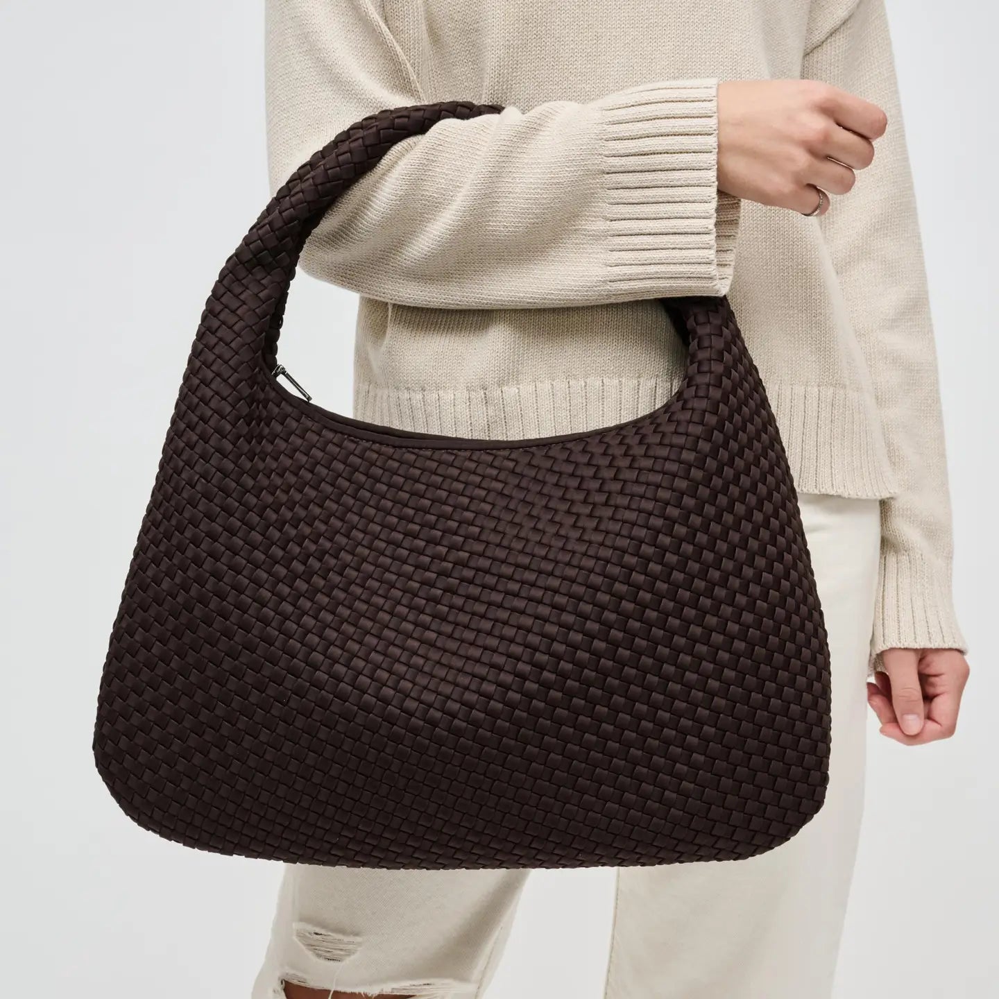 Dare To Dream Brown - Large Woven Neoprene Hobo