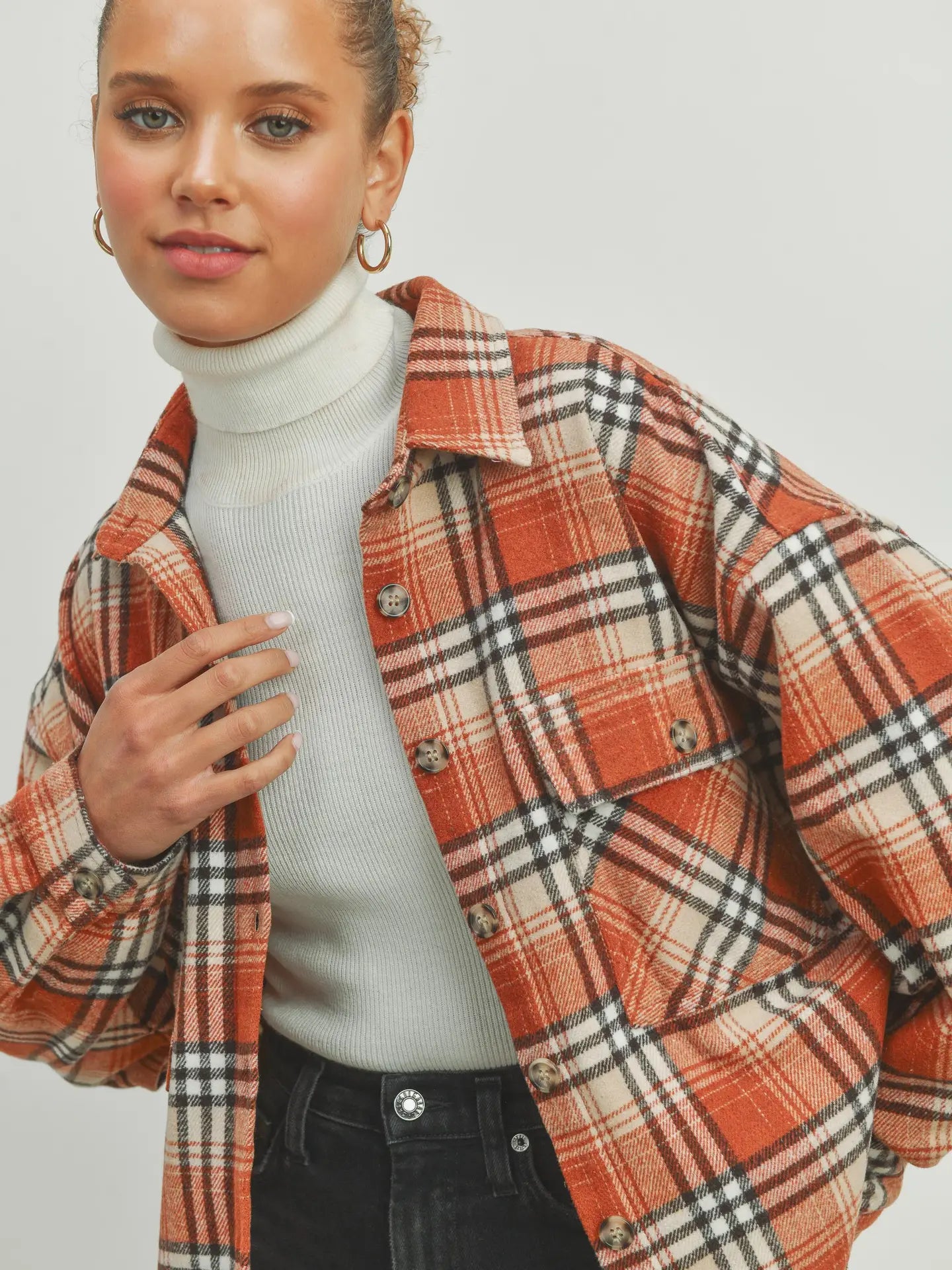 Plaid Crop Fall Shacket