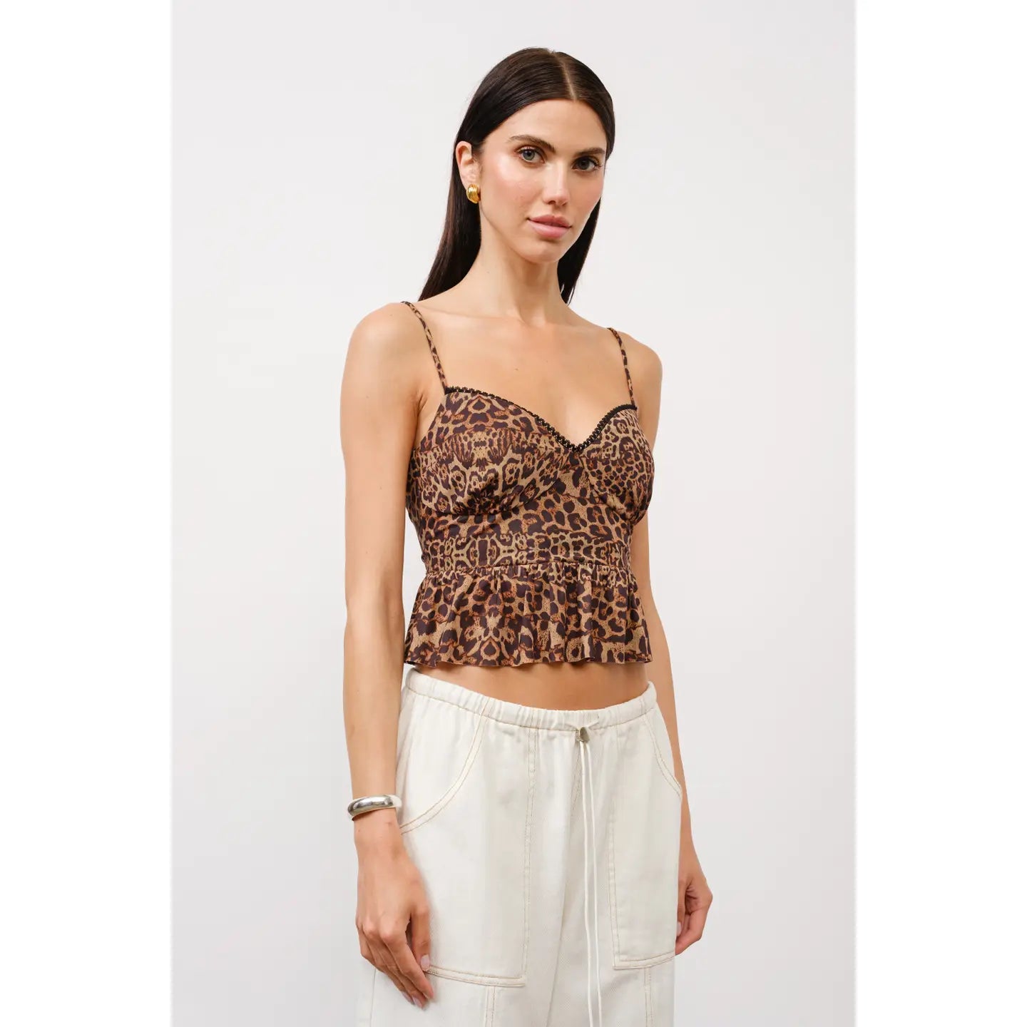 Luna Leopard-Print Mesh Top