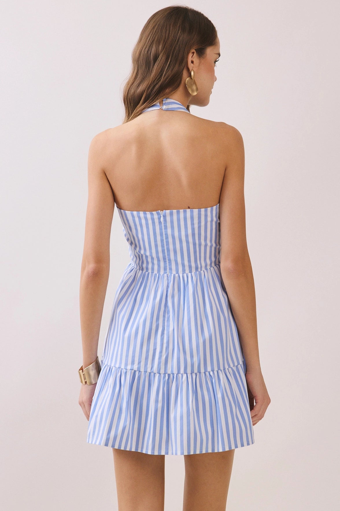 Caroline Striped Halter Dress