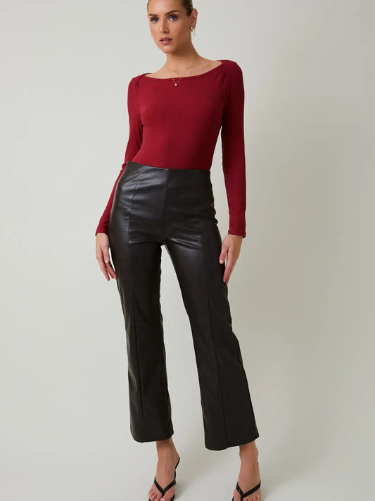 Faded Faux Leather Pants