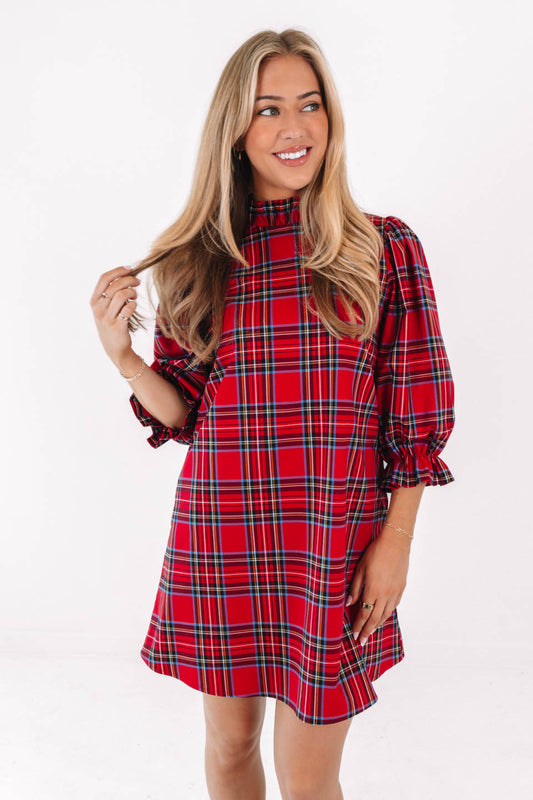 J. Marie Classic Plaid Bow Dress