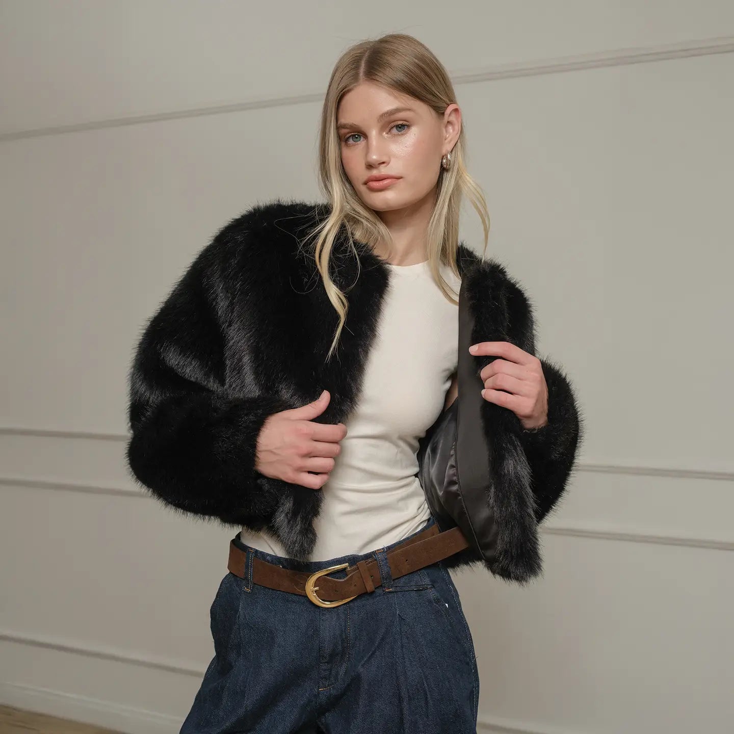 Olivia Faux Fur Short Coat