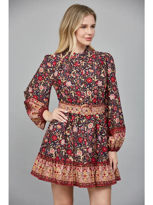 Multicolor Romantic Mini Dress