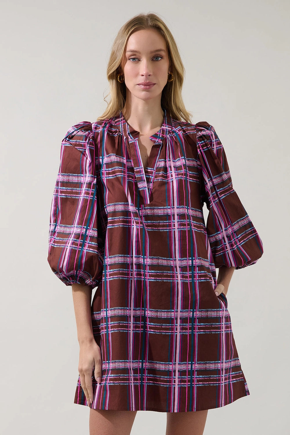 Victoria Shift Dress Plaid
