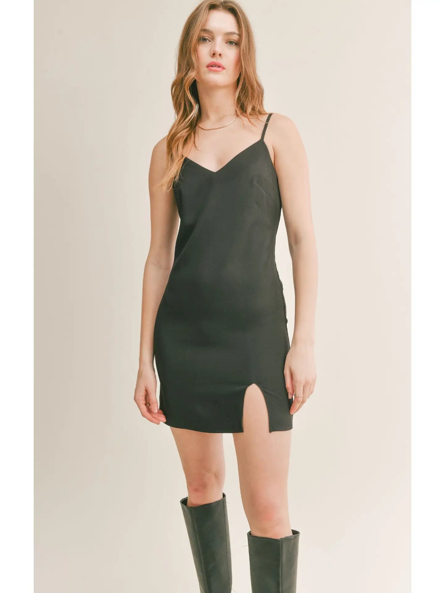 Coffee Date Mini Dress: Black