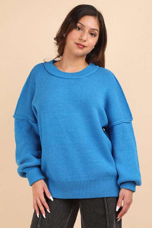 Oversized Solid Sweater(Pink, Blue, Green)