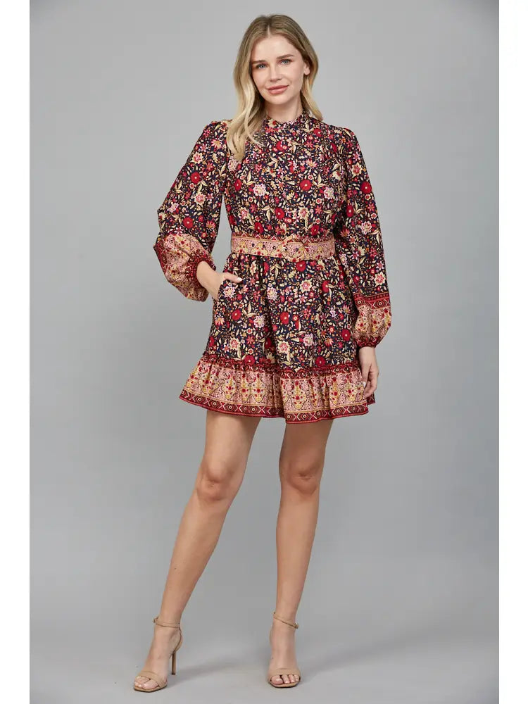 Multicolor Romantic Mini Dress