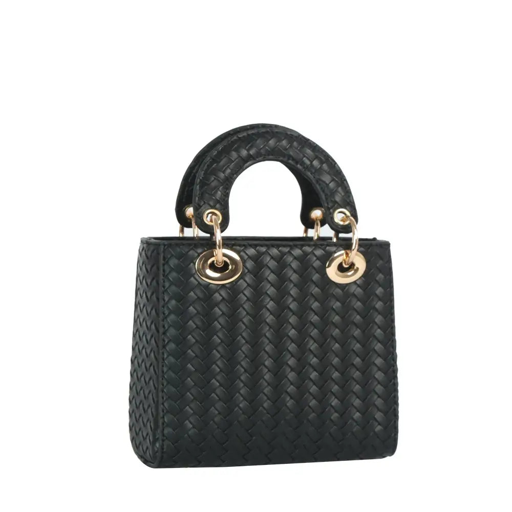 Woven Ring Mini Bag - Black
