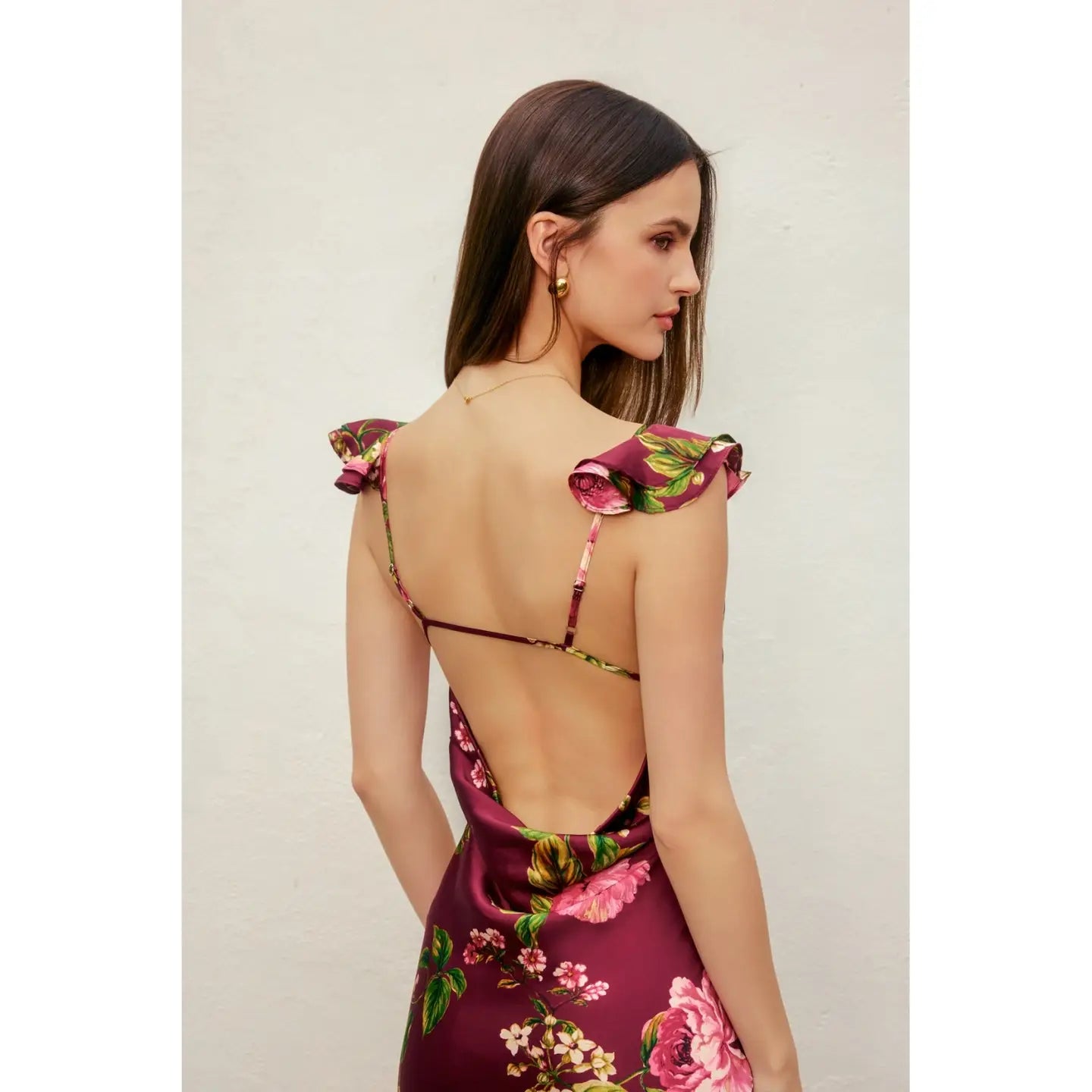 Arabella Flutter Shoulder Maxi Dress