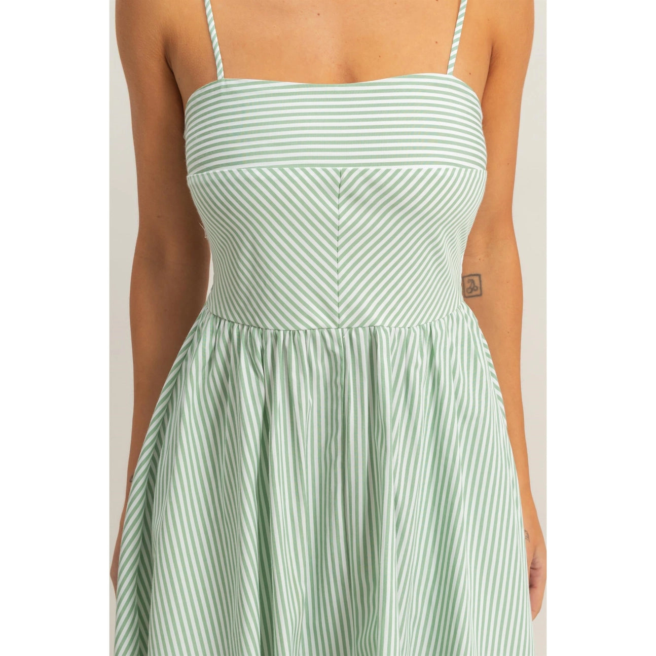 Sage Striped Dress