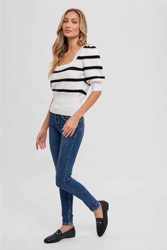 Sweater Puff Sleeve Top