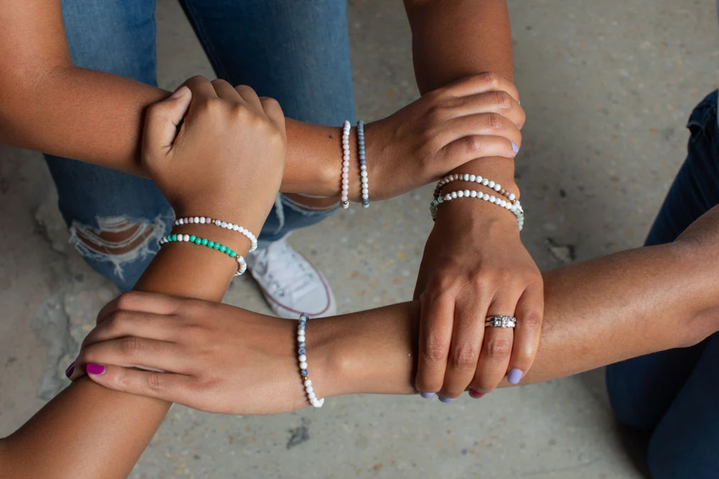 Morse Code Matching Set | MOTHER & MINI DAUGHTER: Rose Quartz & Howlite