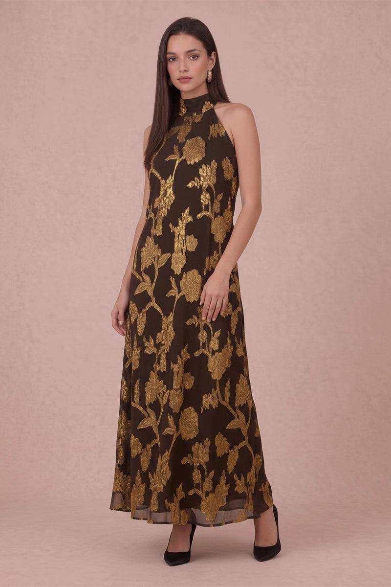 Grace Floral Jacquard Midi Dress