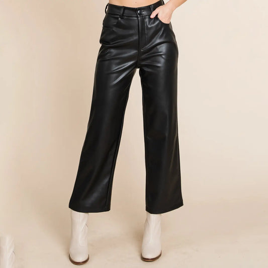 Harper Faux Leather Cropped Pants