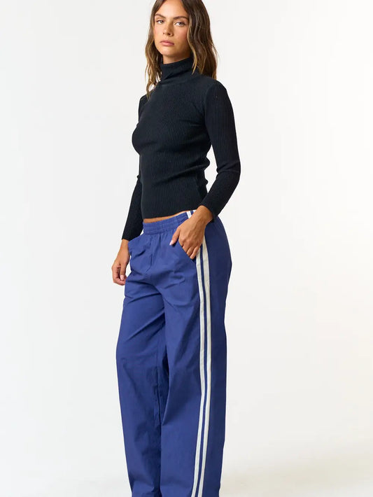 Nylon Contrast Stripe Track Pants