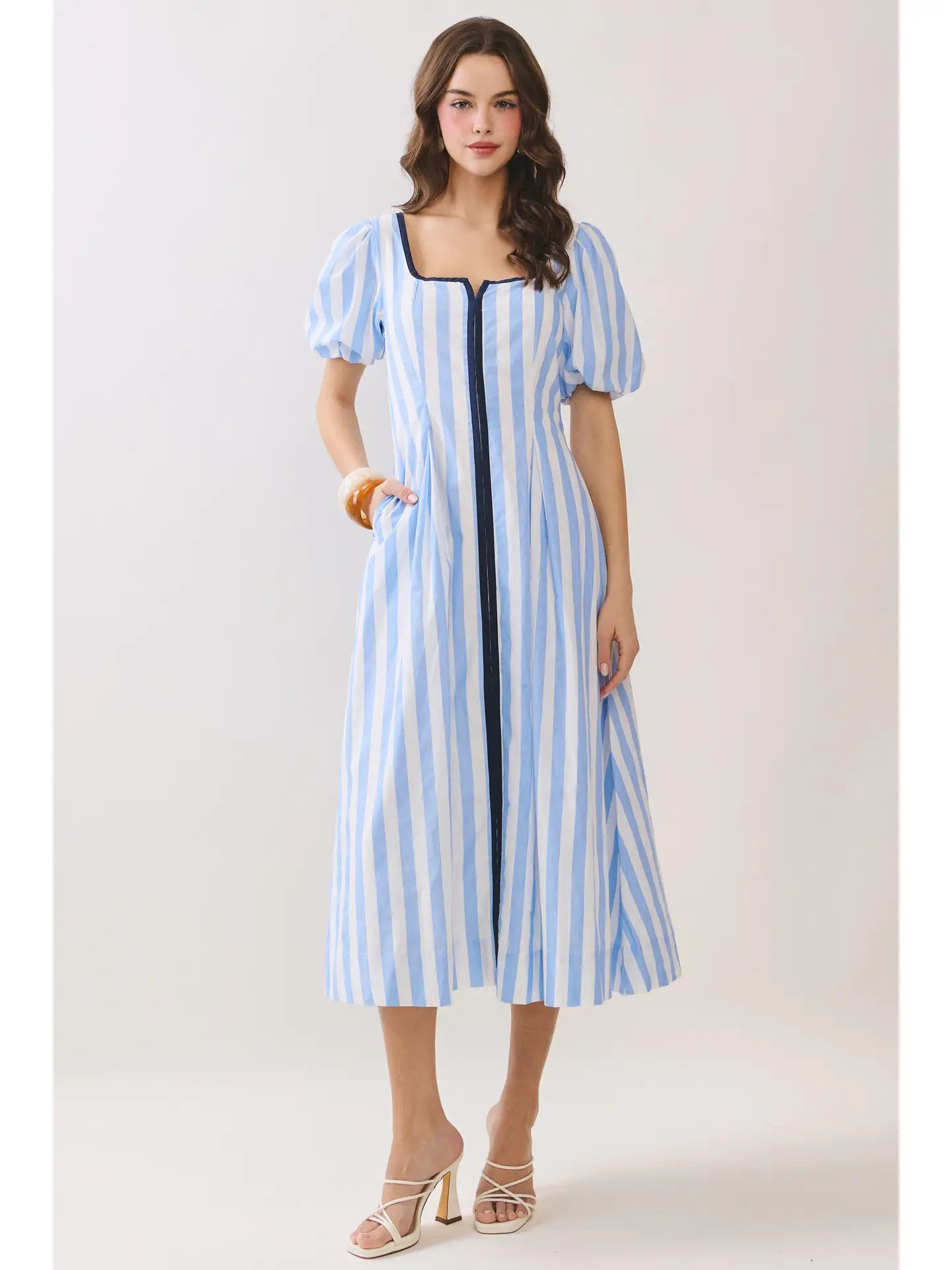 Carolina Striped Midi Dress