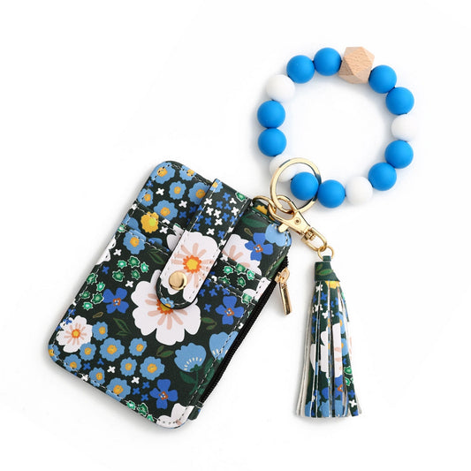 New Arrival Bracelet Floral KEYCHAIN- Blue