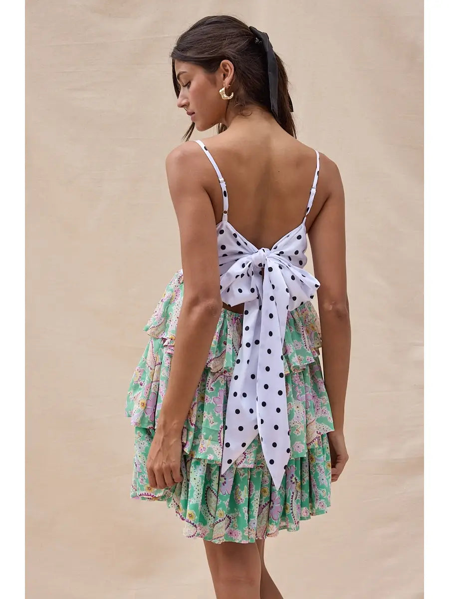Polka Dot & Paisley Mini Dress