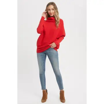 Dolman Slouch Pullover - Red